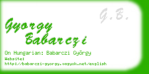 gyorgy babarczi business card